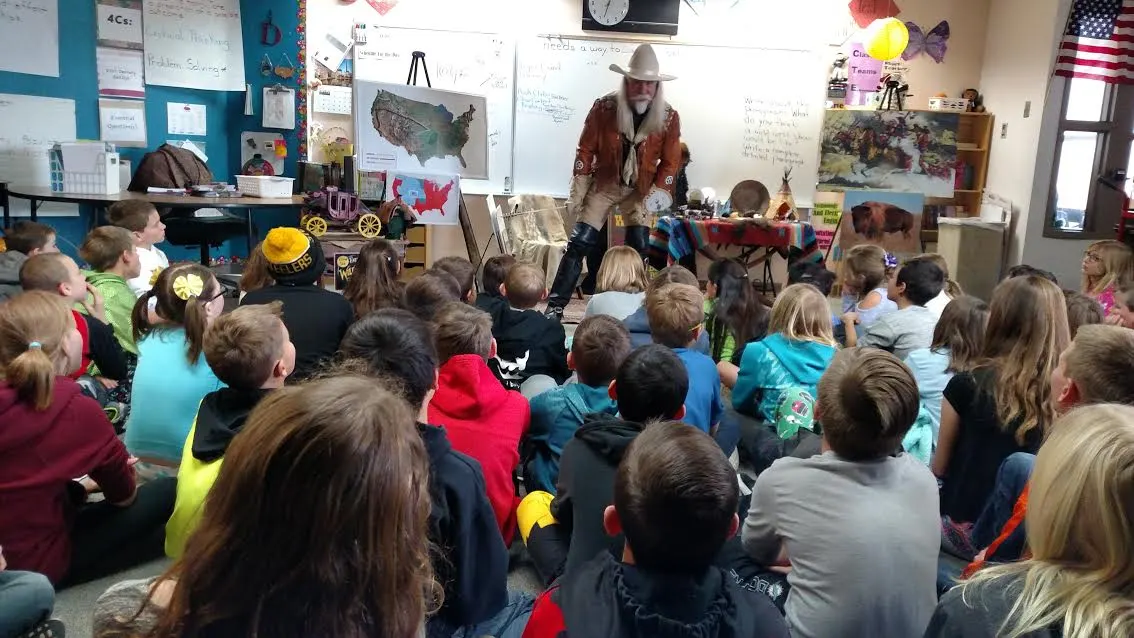 Tellin' Buffalo Bill tales at Cherokee Trail Elementary!
