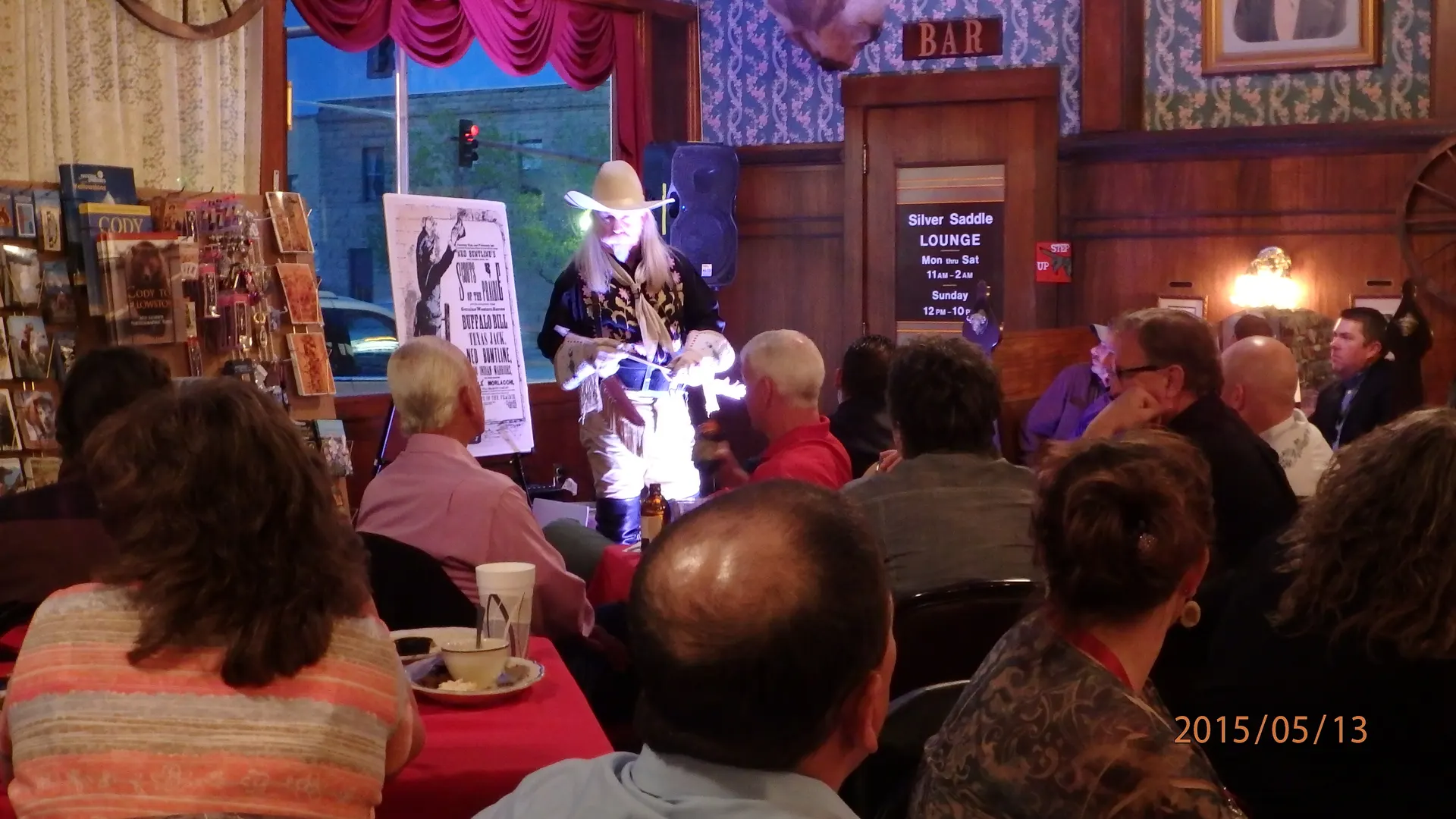 Doing my Buffalo Bill living history for the WY Trucking Assn in the historic Irma Hotel in Cody, WY
