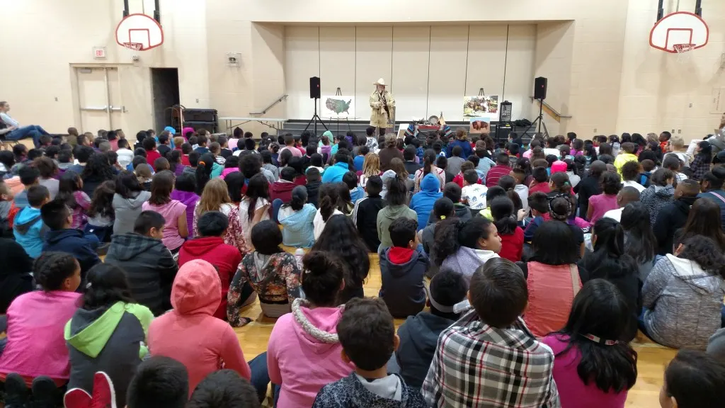 Expected 75, but the kids kept comin' and comin' to see "Buffalo Bill Cody" and hear about his legendary friends in my Buffalo Bill Experience kid's living history show!