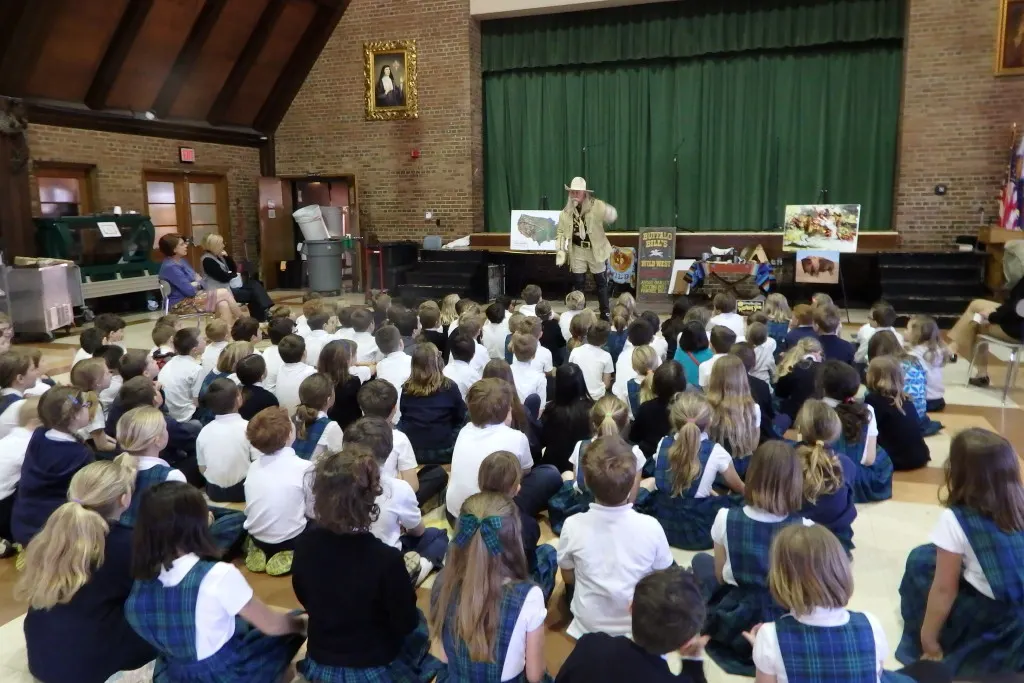 "Buffalo Bill" Cody re-enactor, "Gunny" Jeff Norman brought the legacy of Buffalo Bill to seven schools across Iowa and Nebraska, generously hosted by The Durham Museum
