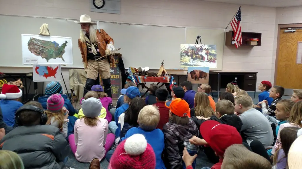 Some fun Buffalo Bill Cody living history happening at Running Creek Elementary!