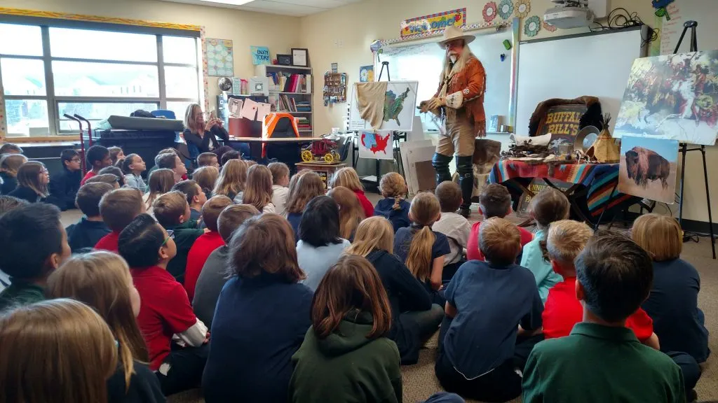The Academy Charter School in Castle Rock experiences "Buffalo Bill" as a part of their Colorado studies!
